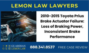 2010-2015 Toyota Prius Brake Actuator Failure Loss of Braking Power, Inconsistent Brake Performance recall lawyer attorney