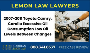 2007-2011 Toyota Camry, Corolla Excessive Oil Consumption Low Oil Levels Between Changes, Engine Damagefailure Risk